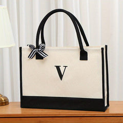 Letter Pattern Tote Bag Large Capacity Shoulder Bag