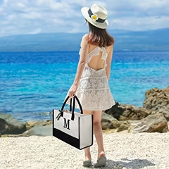 Letter Pattern Tote Bag Large Capacity Shoulder Bag