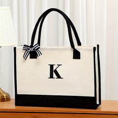 Letter Pattern Tote Bag Large Capacity Shoulder Bag