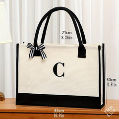 Letter Pattern Tote Bag Large Capacity Shoulder Bag