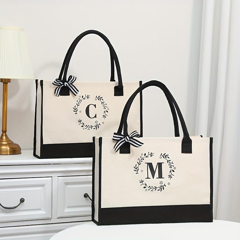 Letter Pattern Tote Bag Large Capacity Shoulder Bag