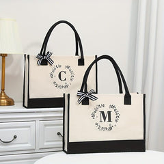 Letter Pattern Tote Bag Large Capacity Shoulder Bag