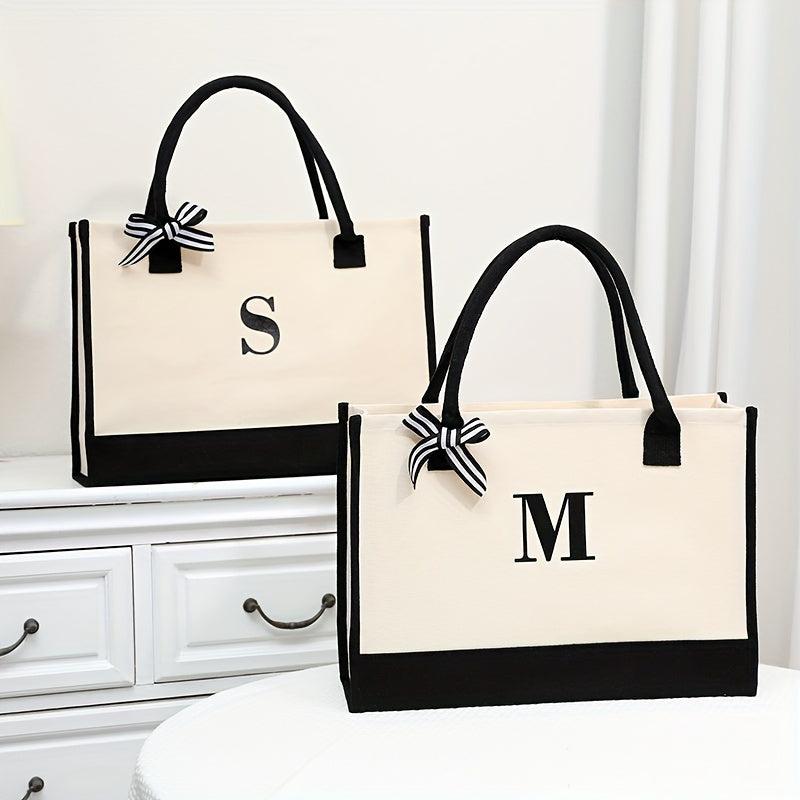 Letter Pattern Tote Bag Large Capacity Shoulder Bag