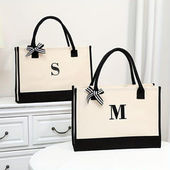 Letter Pattern Tote Bag Large Capacity Shoulder Bag