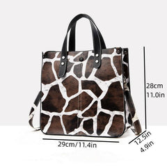 Leopard Print Tote Bag Set with Clutch Purse