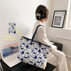 Halloween Cartoon Print Tote Bag Large Capacity Shoulder Bag Women's Casual Hand