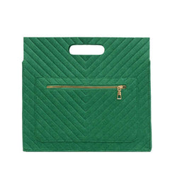 Solid Felt Satchel Bag Square Lightweight Zipper Bag