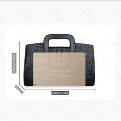 Crocodile Embossed Handbag Buckle Decor Crossbody Bag