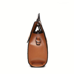 Crocodile Embossed Handbag Buckle Decor Crossbody Bag