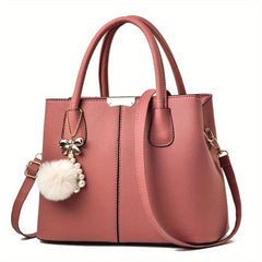 Pom Pom Bow Pendant Decor Durable Shoulder Bag