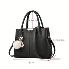 Pom Pom Bow Pendant Decor Durable Shoulder Bag