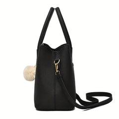 Pom Pom Bow Pendant Decor Durable Shoulder Bag