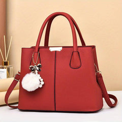 Pom Pom Bow Pendant Decor Durable Shoulder Bag