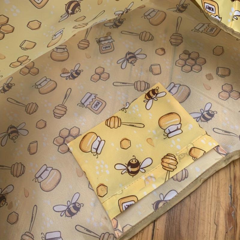 Bee Print Shoulder Bag Lightweight Shopper Bag Foldable All Match Bag