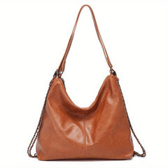 Vintage Chain Hobo Bag Large Capacity Stylish Tote