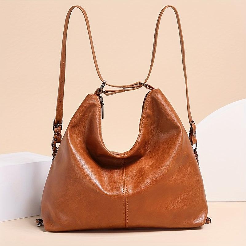 Vintage Chain Hobo Bag Large Capacity Stylish Tote