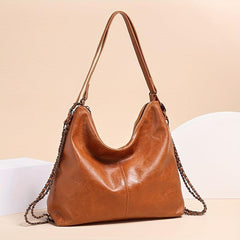 Vintage Chain Hobo Bag Large Capacity Stylish Tote