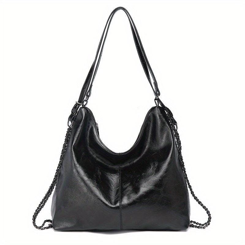 Vintage Chain Hobo Bag Large Capacity Stylish Tote