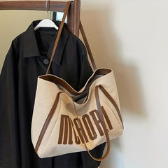 Vintage Letter Graphic Tote Bag Shoulder Purse