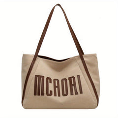 Vintage Letter Graphic Tote Bag Shoulder Purse