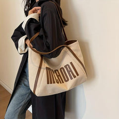 Vintage Letter Graphic Tote Bag Shoulder Purse