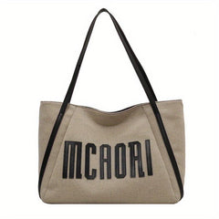 Vintage Letter Graphic Tote Bag Shoulder Purse
