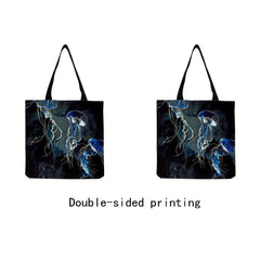 Jellyfish Pattern Shoulder Bag Lightweight All Match Storage Bag