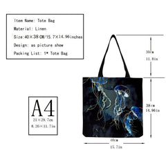 Jellyfish Pattern Shoulder Bag Lightweight All Match Storage Bag