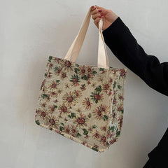 Vintage Pattern Handbag Lightweight Classic Satchel Bag For Work & School