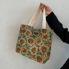 Vintage Pattern Handbag Lightweight Classic Satchel Bag For Work & School