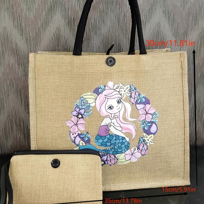Halloween Pumpkin Candy Bag Large Tote Reusable Shopping Bag with Coin Purse