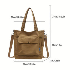 Large Capacity Canvas Tote Bag for Work & School