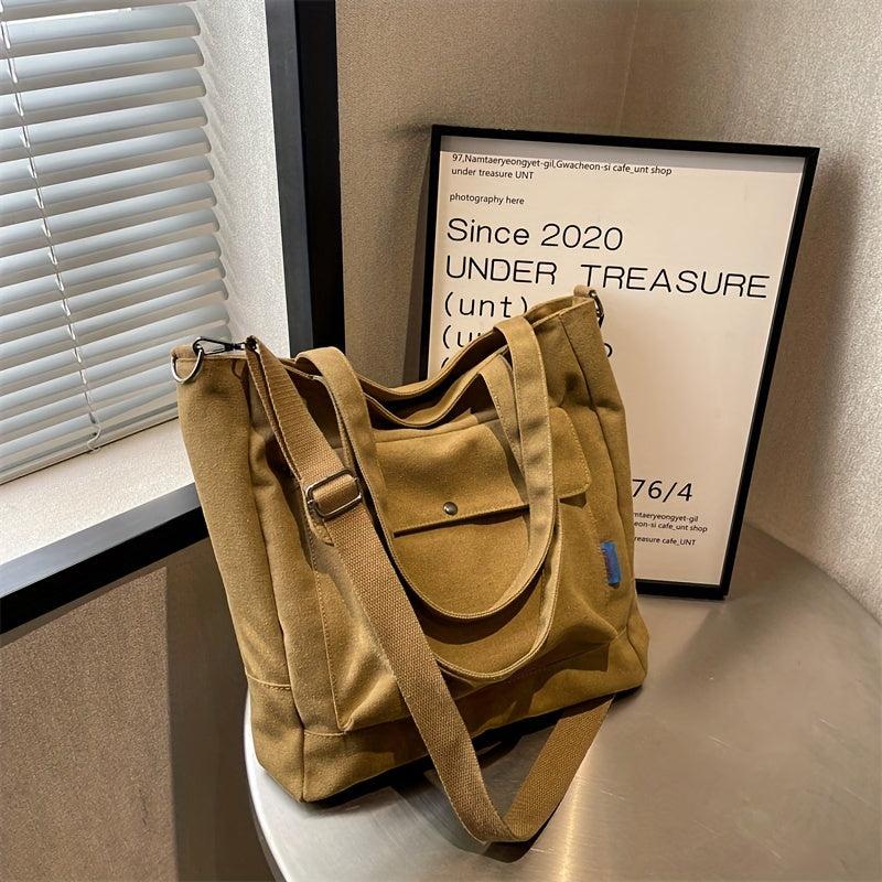 Large Capacity Canvas Tote Bag for Work & School