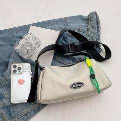 Solid Street Sports Crossbody Bag Canvas Lightweight Messenger Bag