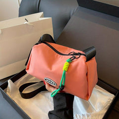 Solid Street Sports Crossbody Bag Canvas Lightweight Messenger Bag