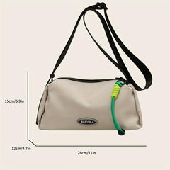 Solid Street Sports Crossbody Bag Canvas Lightweight Messenger Bag