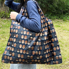 Cartoon Monkey Print Shoulder Bag Lightweight Shopper Bag