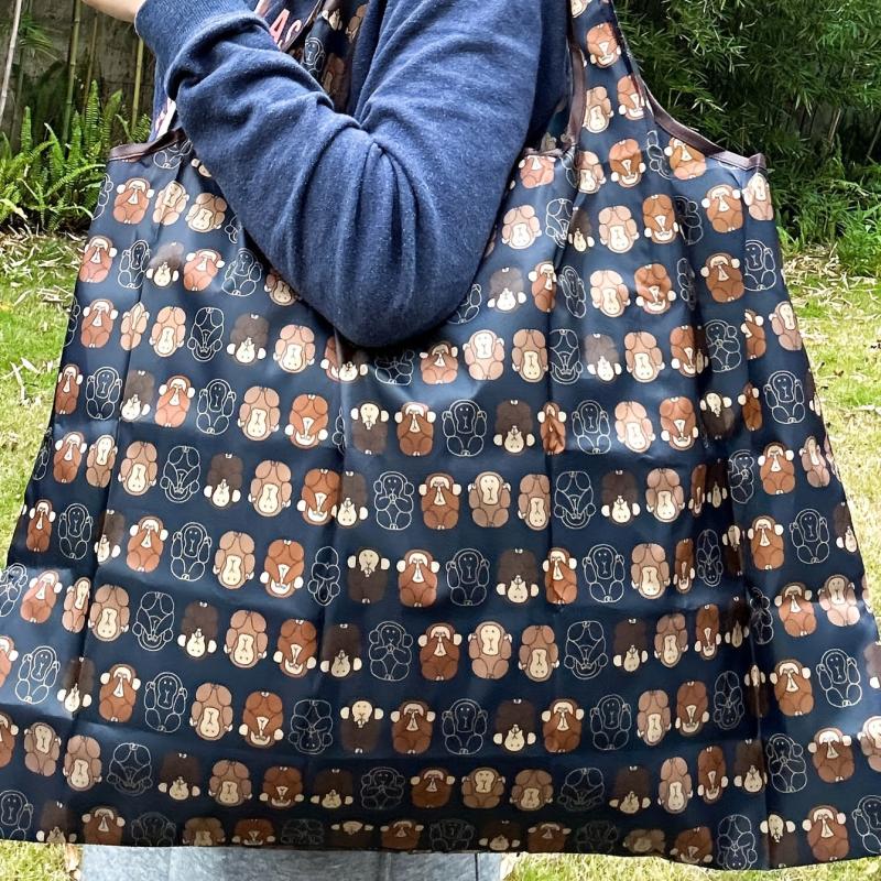 Cartoon Monkey Print Shoulder Bag Lightweight Shopper Bag