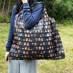 Cartoon Monkey Print Shoulder Bag Lightweight Shopper Bag