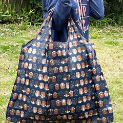 Cartoon Monkey Print Shoulder Bag Lightweight Shopper Bag
