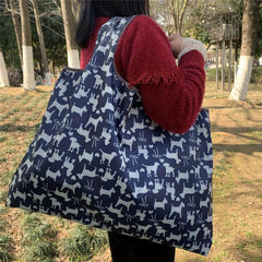 Dogs Print Bag Large Capacity Lightweight Shoulder Bag