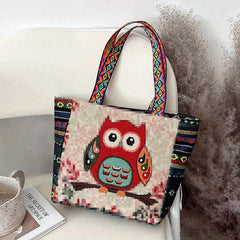 Vintage Embroidered Tote Bag Ethnic Style Shoulder Handbag Halloween
