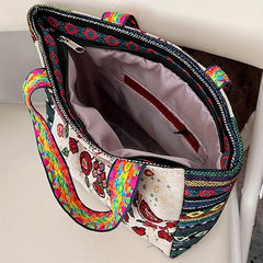 Vintage Embroidered Tote Bag Ethnic Style Shoulder Handbag Halloween