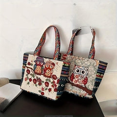 Vintage Embroidered Tote Bag Ethnic Style Shoulder Handbag Halloween