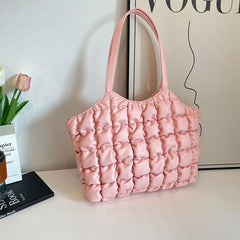 Cloud Quilted Hobo Bag Top Handle Satchel Tote Women's Handbag