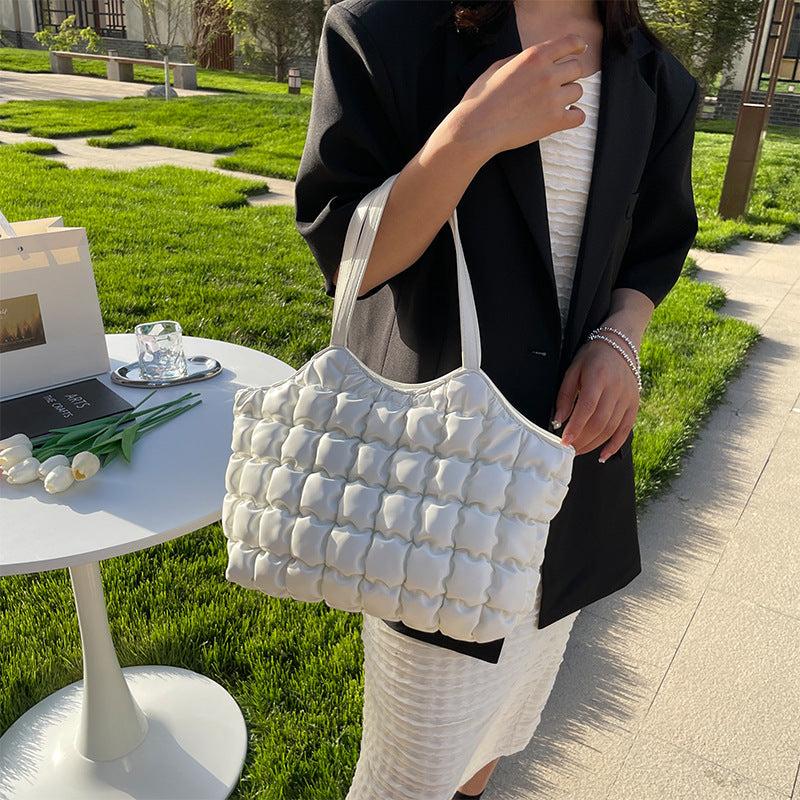 Cloud Quilted Hobo Bag Top Handle Satchel Tote Women's Handbag