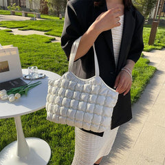 Cloud Quilted Hobo Bag Top Handle Satchel Tote Women's Handbag