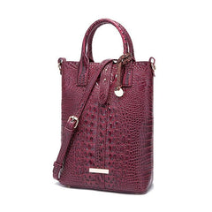 Crocodile Pattern Tote Bag Classic Office Work Handbag
