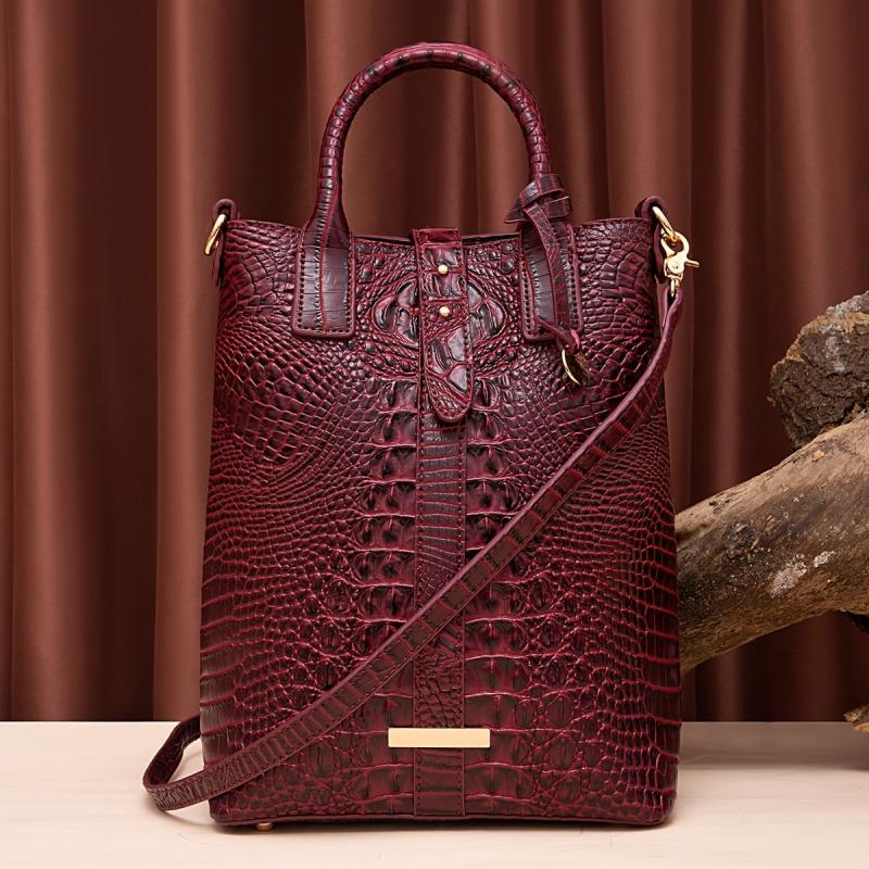 Crocodile Pattern Tote Bag Classic Office Work Handbag