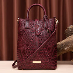 Crocodile Pattern Tote Bag Classic Office Work Handbag